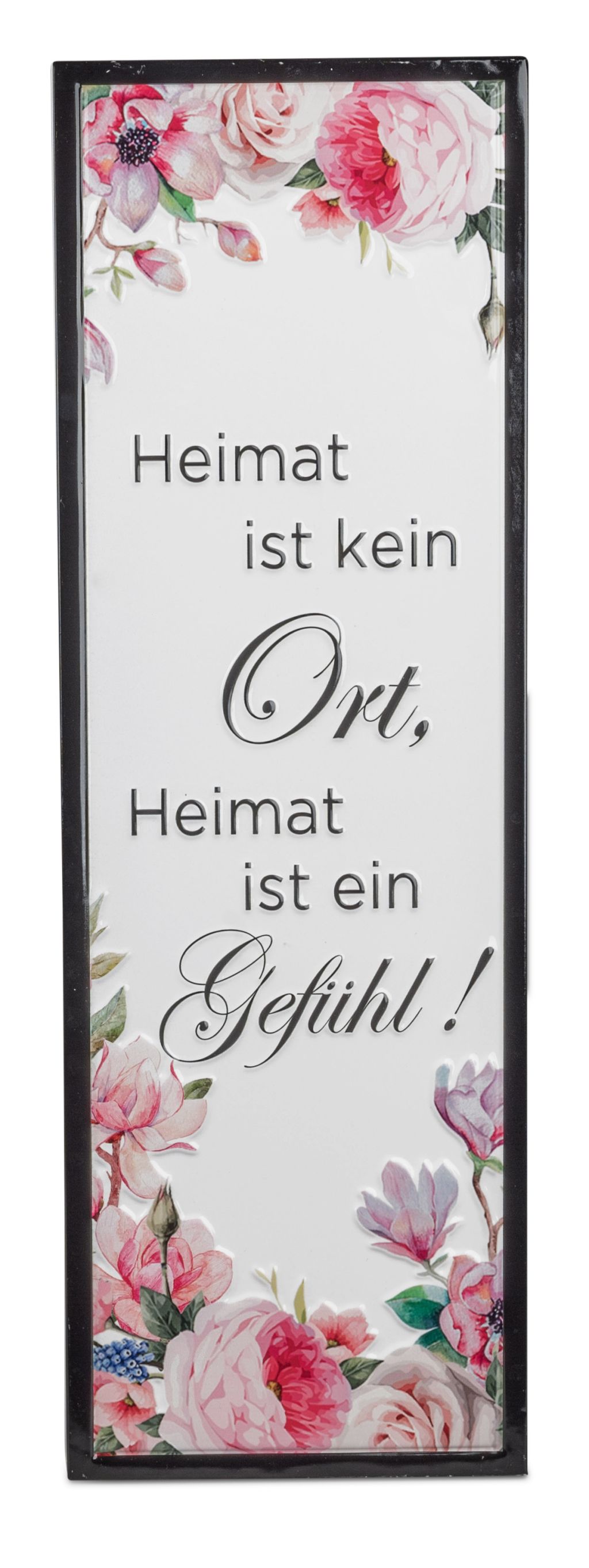 Metall-Wandbild mit inspirierendem Spruch, 58 x 19cm