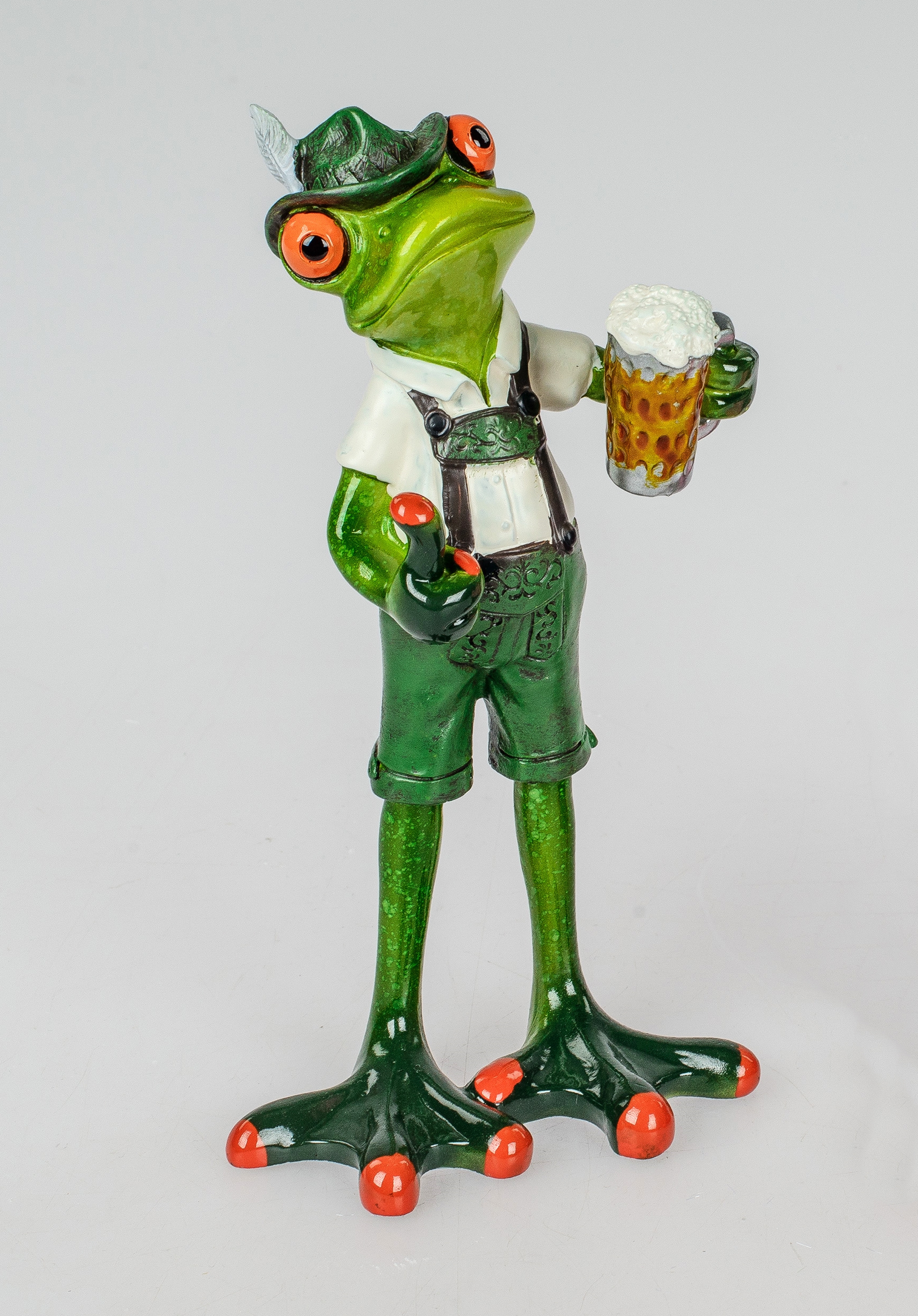 Dekofigur Frosch mit Tracht, Bursche, ca. 15cm